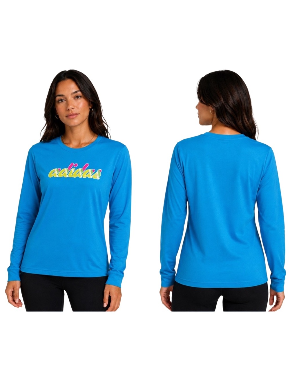 ADIDAS WOMEN’S LONG SLEEVE ATHLETIC TSHIRT - BLUE SIZE 2XL (NEW WITH TAGS)